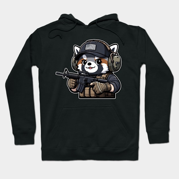 Tactical Tanuki Hoodie by Rawlifegraphic